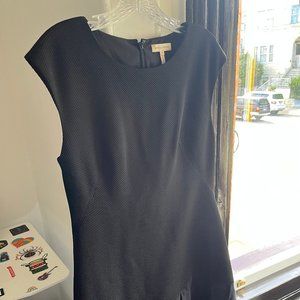 Rebecca Taylor Terri Round-Neck Sheath Dress With Flounce Hem Black Size 10